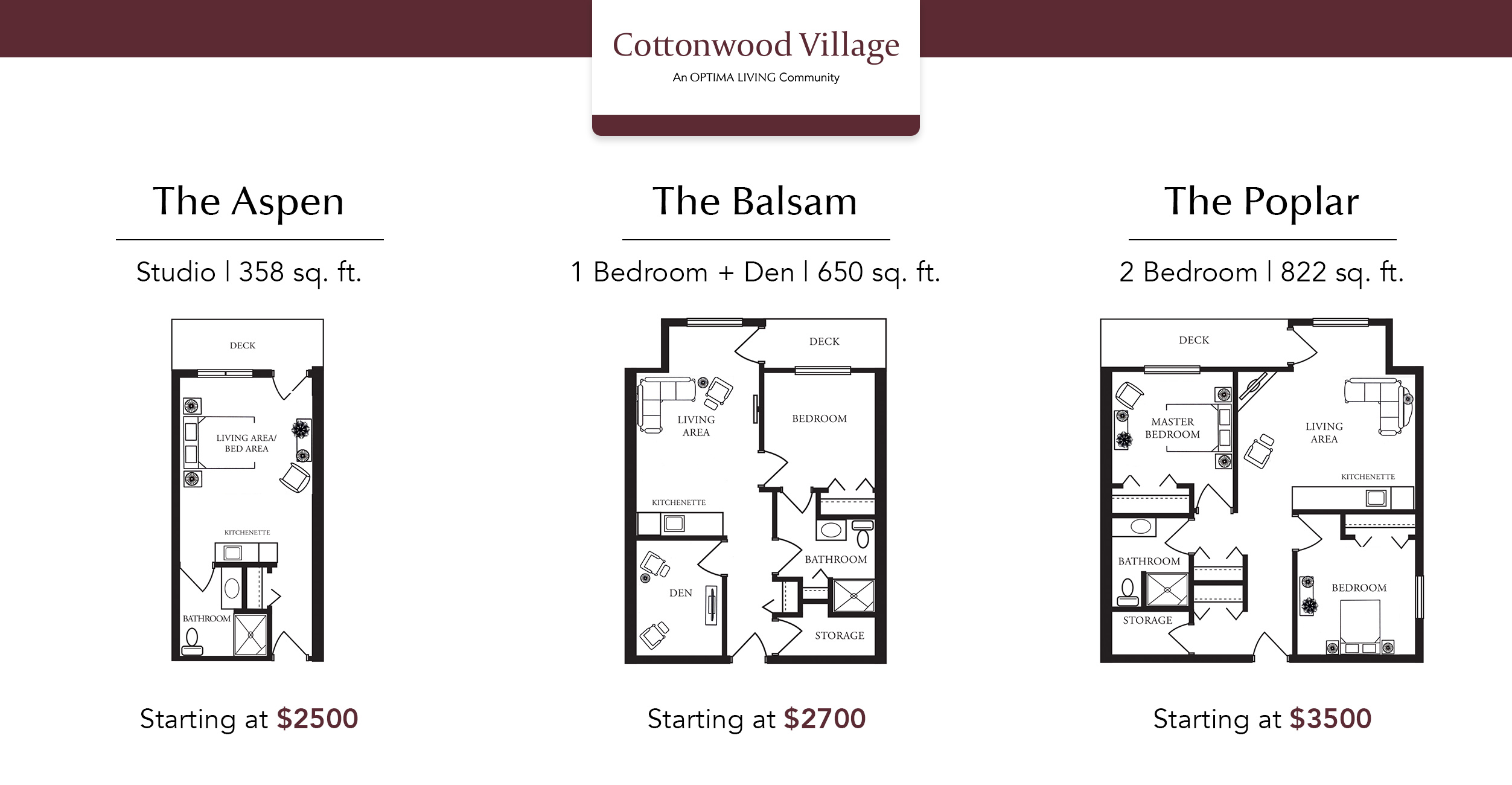 Cottonwood floor plans with prices